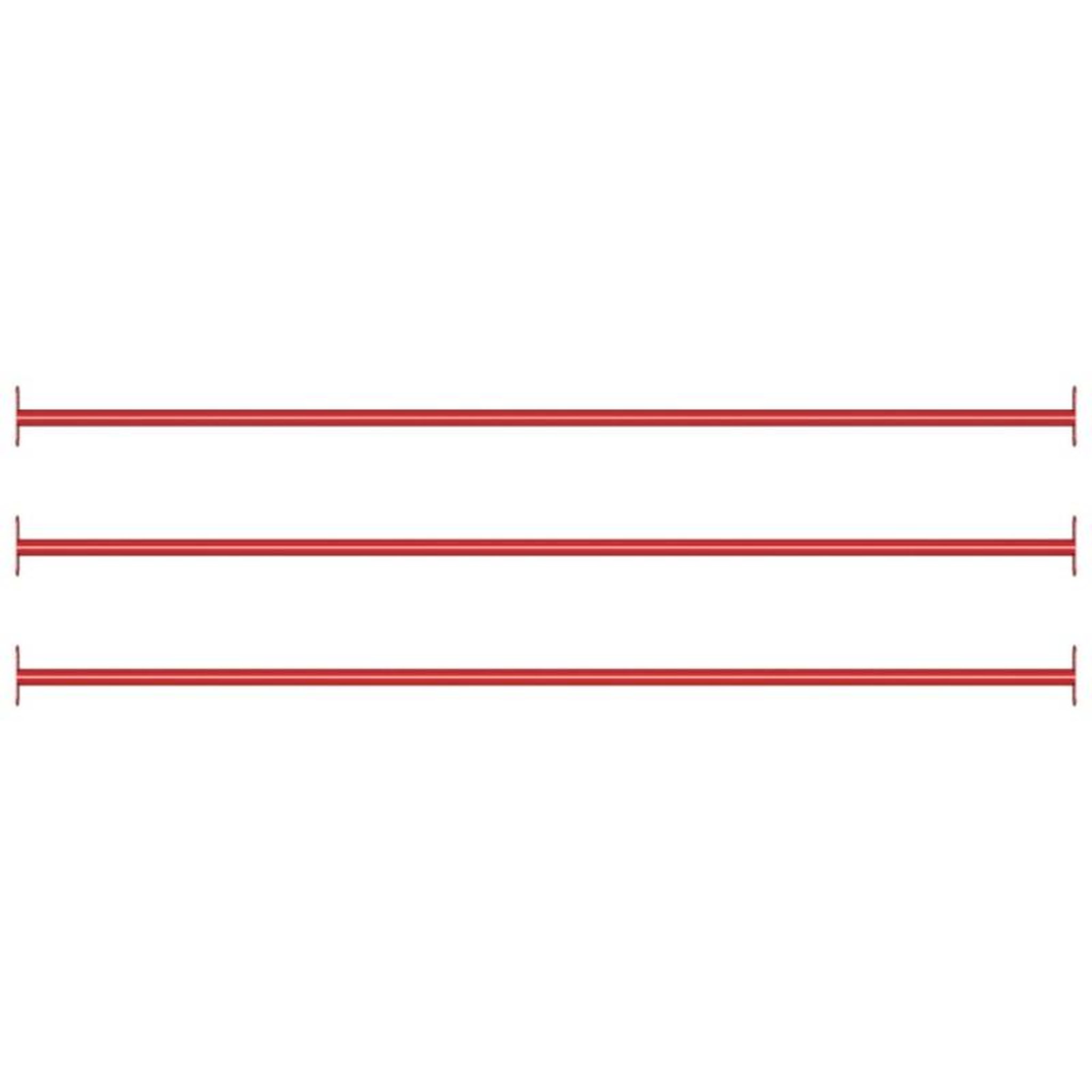 VIDAXL Barres fixes d exercice 3 pcs 125 cm Acier Rouge