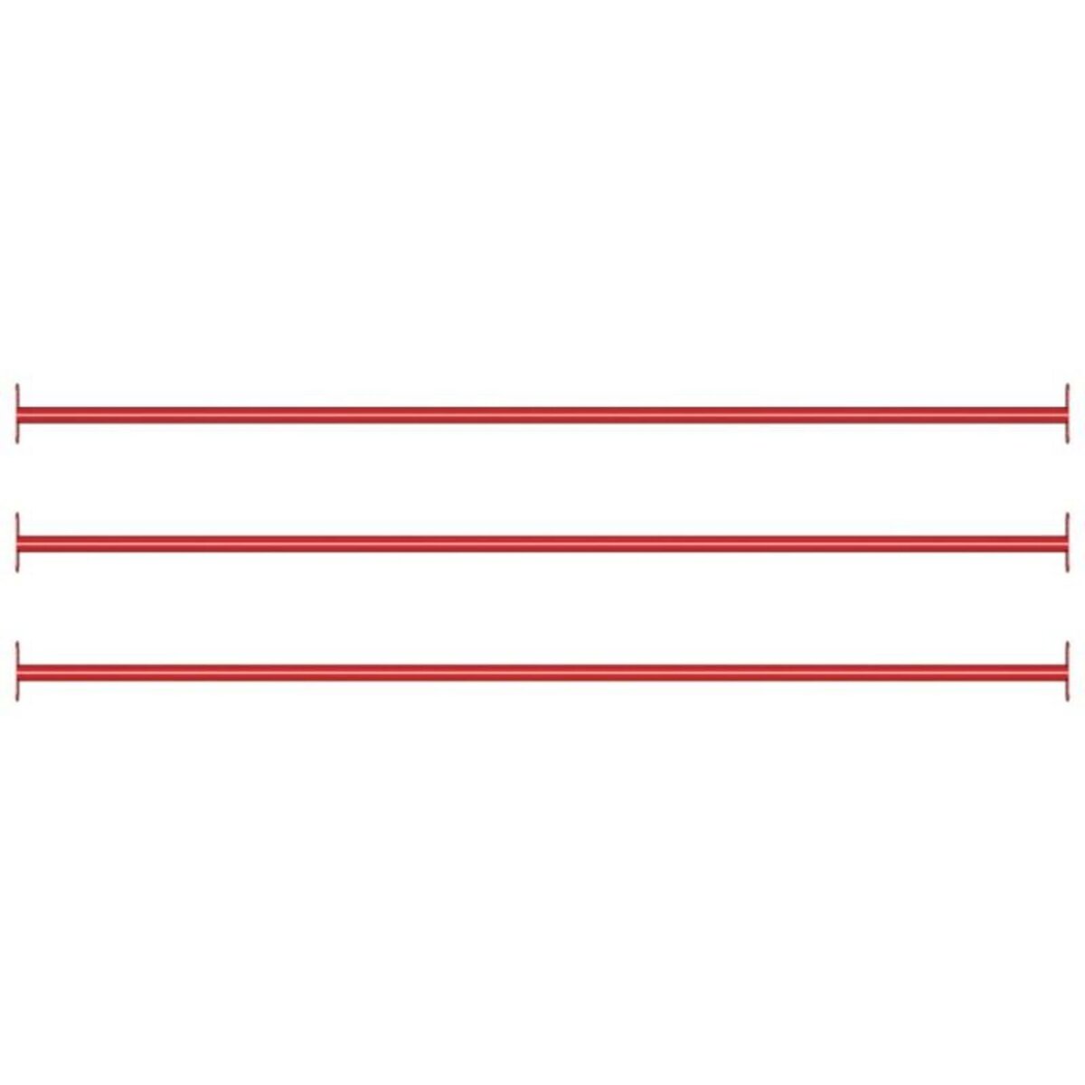 VIDAXL Barres fixes d exercice 3 pcs 125 cm Acier Rouge