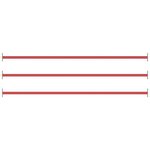 VIDAXL Barres fixes d exercice 3 pcs 125 cm Acier Rouge