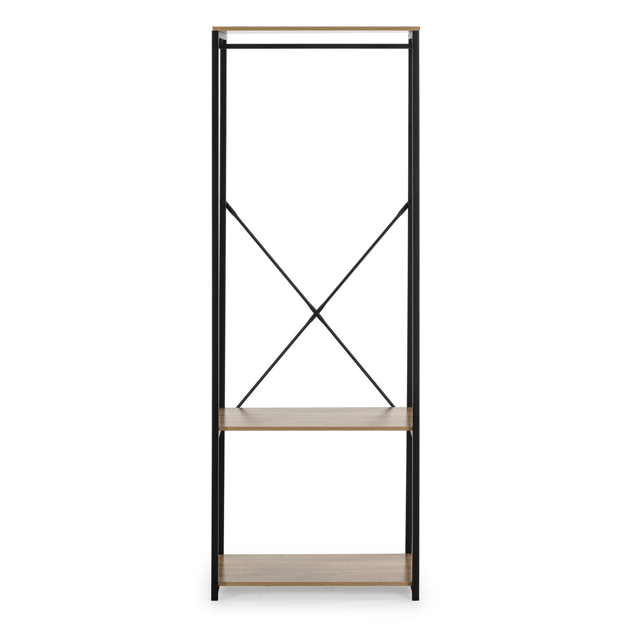 Voir la diapositive 3 : VS VENTA-STOCK Portemanteau Julia 2 étagères 1 barre, couleur chêne/noir