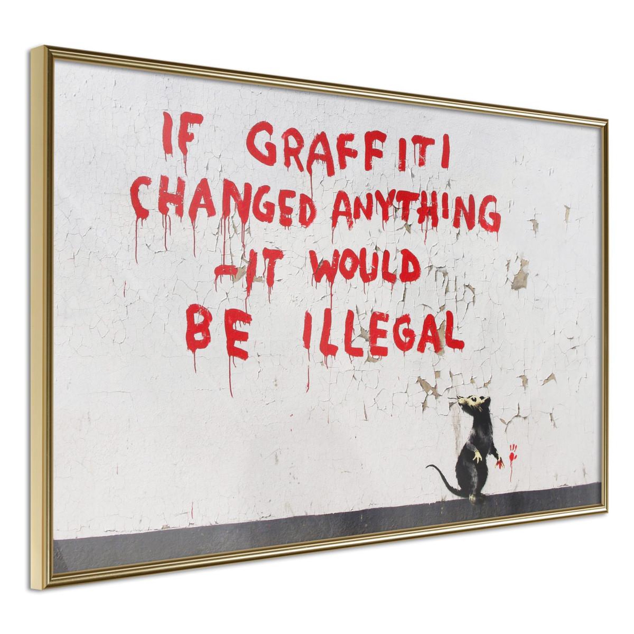 Voir la diapositive 1 : Paris Prix Affiche Murale Encadrée  Banksy If Graffiti Changed Anything