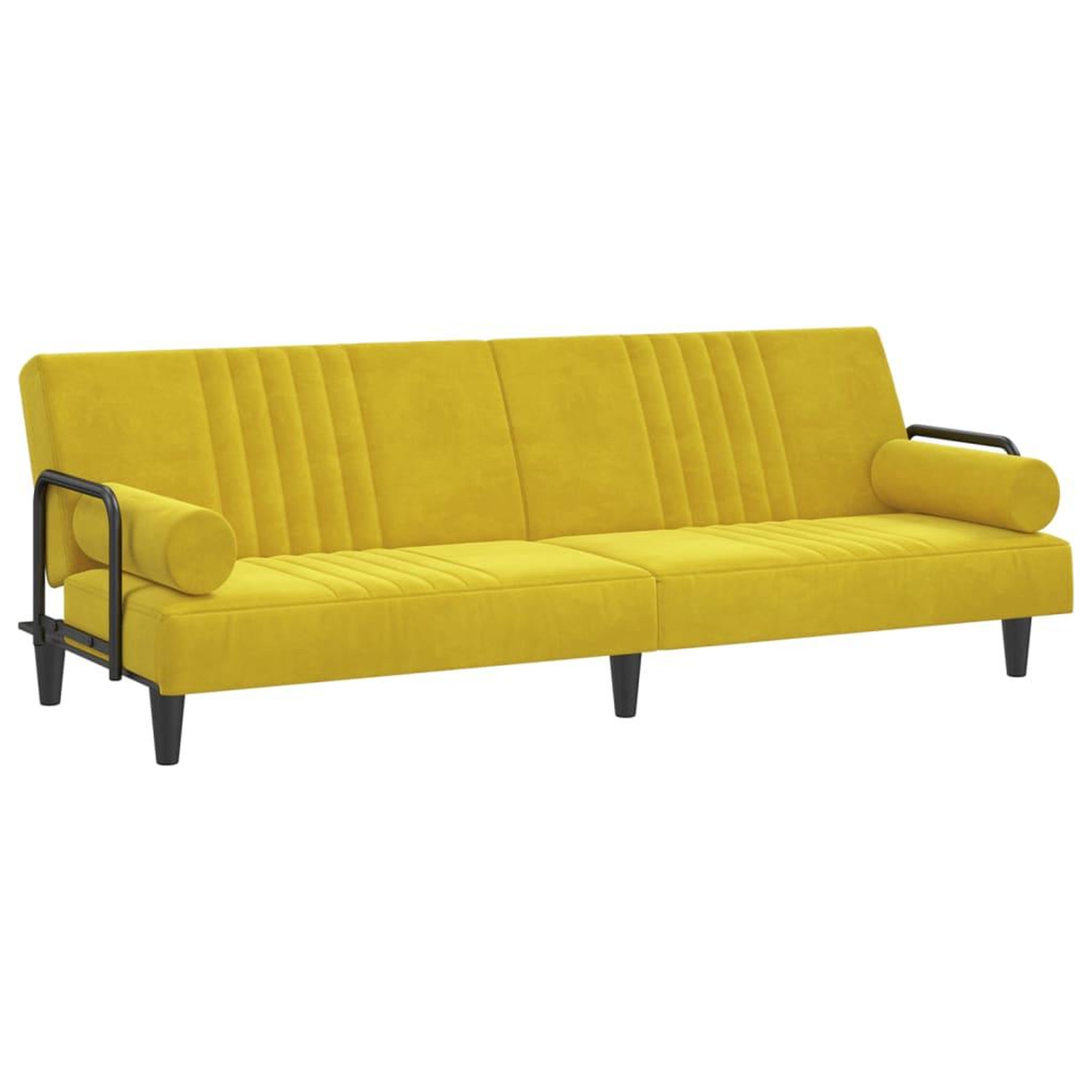 Voir la diapositive 2 : VIDAXL Canape-lit avec accoudoirs jaune velours