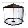 OUTSUNNY Moustiquaire cylindrique pour parasol 3 m diamètre avec fermeture éclair et lestage noir