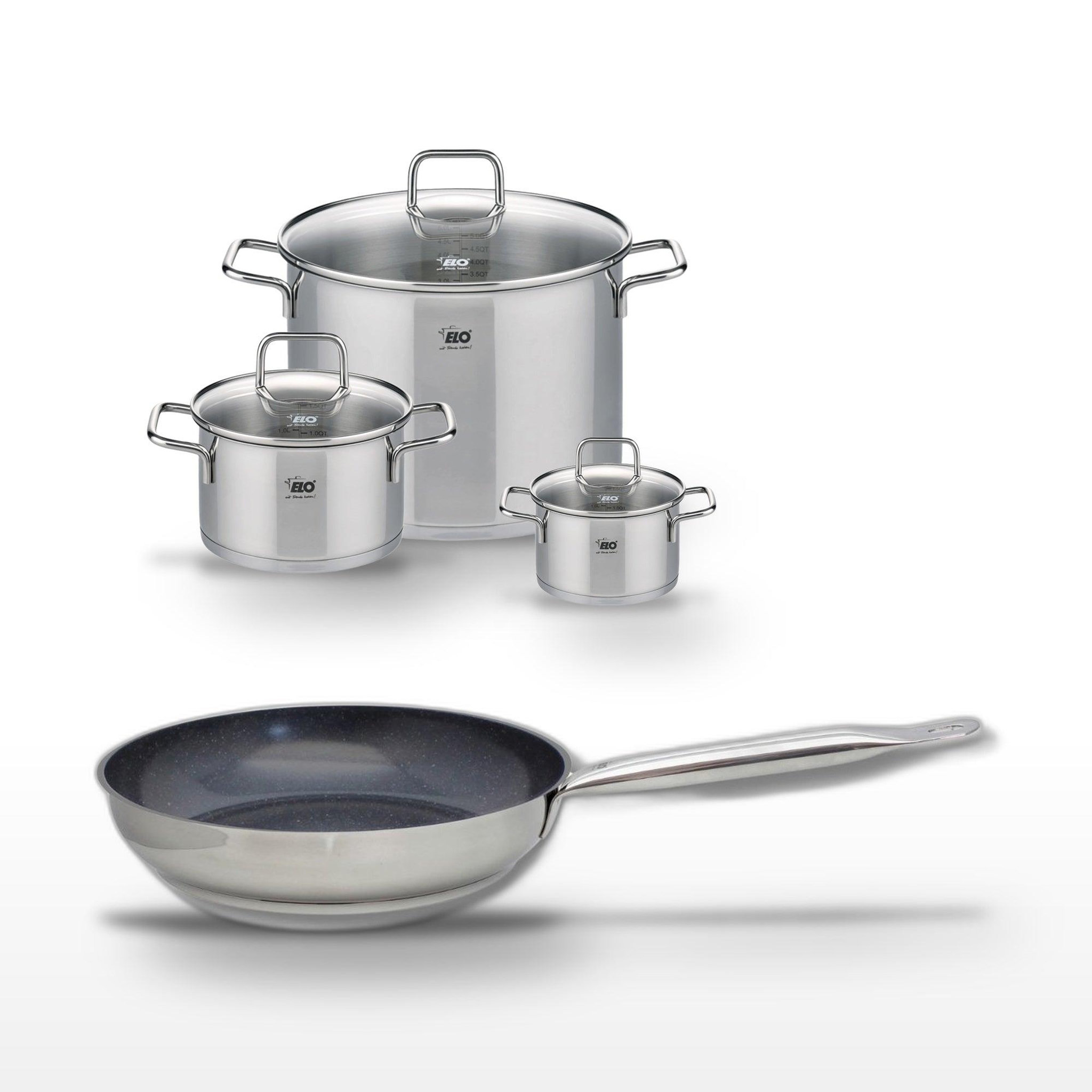 ELO Lot poêle 24cm & 3 faitouts elo profi therm platinum