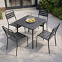 Voir la diapositive 6 : CONCEPT USINE Ensemble table de jardin carrée et 4 chaises BERGAME