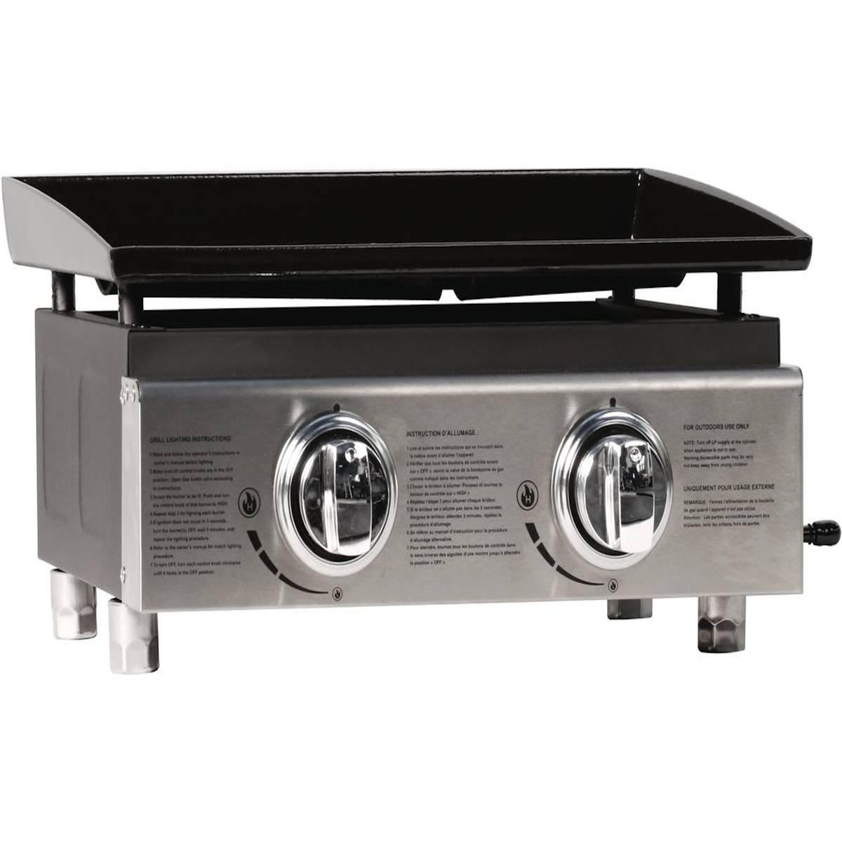 Habitat et Jardin Plancha  Presto 2  - 2 Brûleurs - 5 kW - Gris