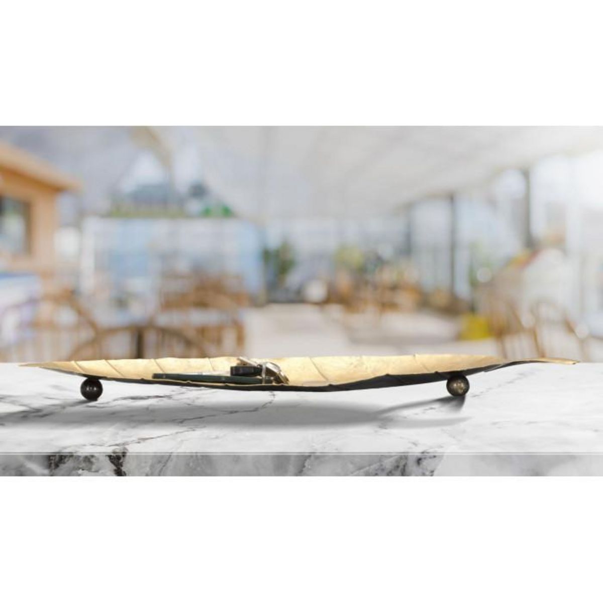 Paris Prix Vide-Poche sur Pied en Métal  Foglia  38cm Or