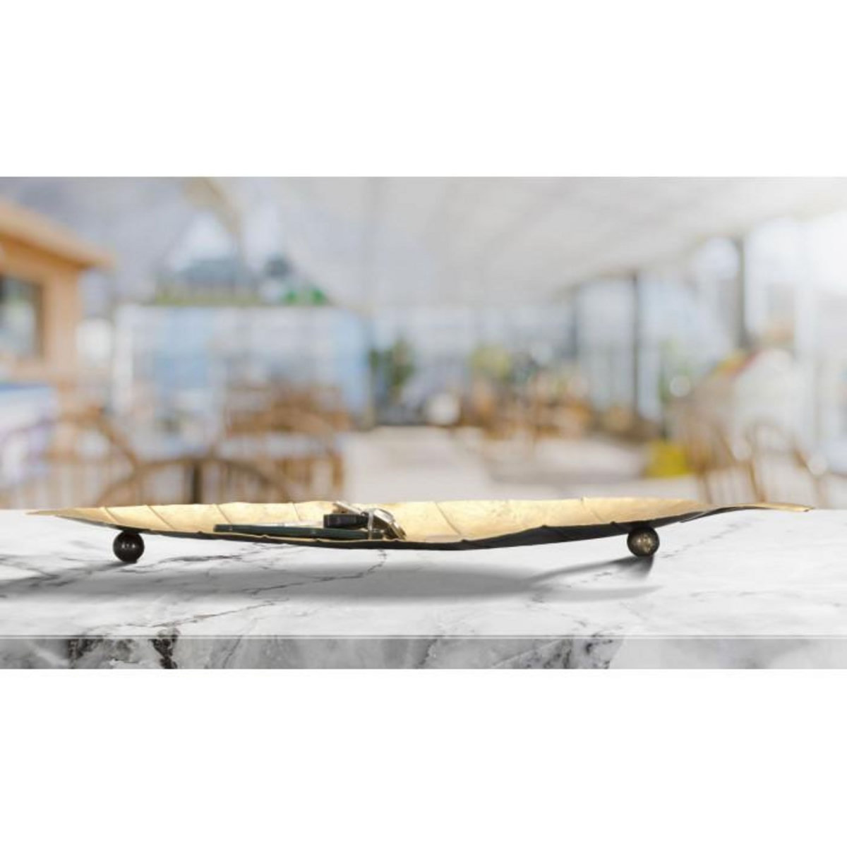 Paris Prix Vide-Poche sur Pied en Métal  Foglia  38cm Or