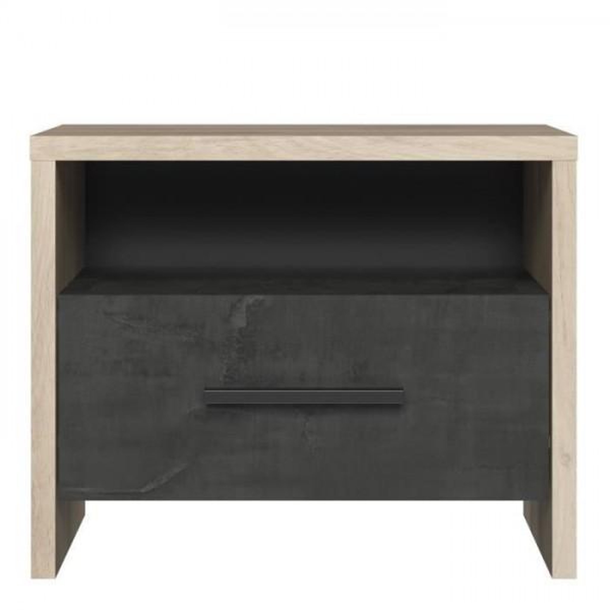 Voir la diapositive 2 : Demeyere DEMEYERE Table de chevet 1 tiroir - Décor Chene Kronberg - L 49,6 x P 36,3 x H 40,1 cm - COLORADO