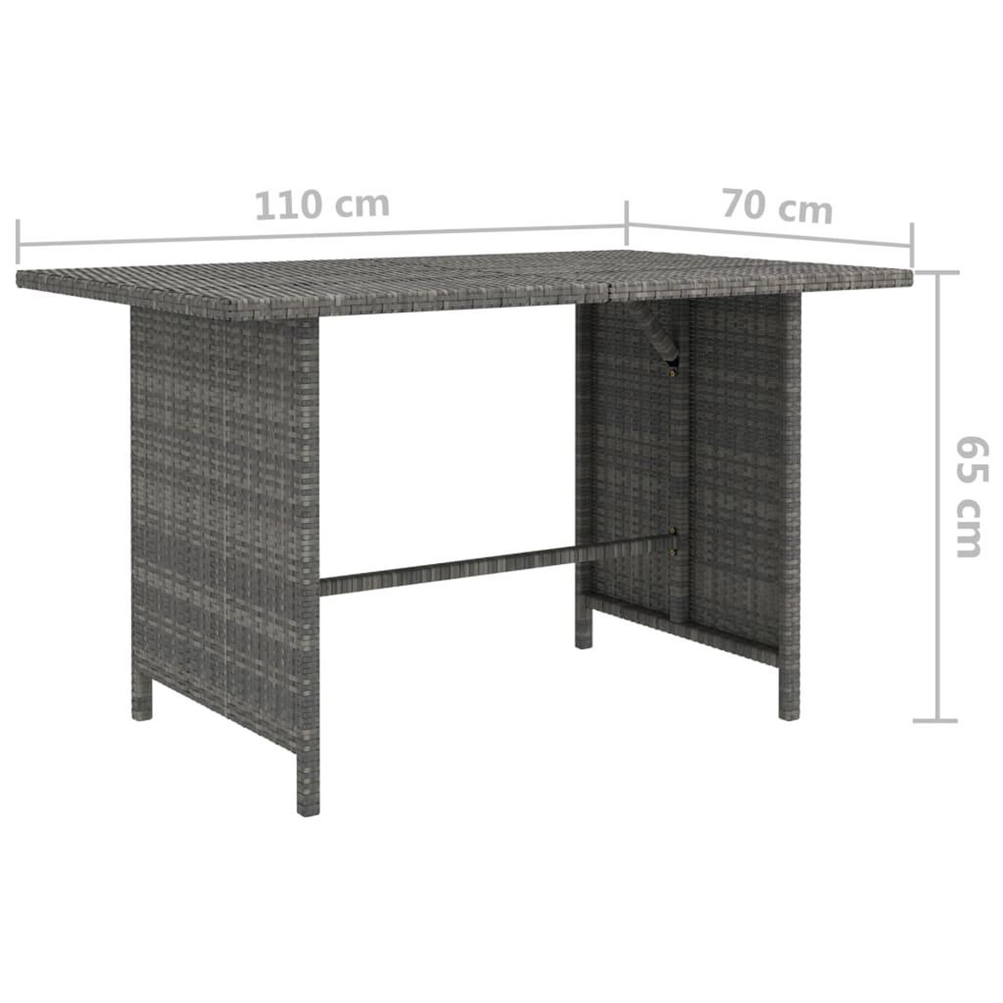 Voir la diapositive 6 : VIDAXL Salon de jardin 10 pcs avec coussins Resine tressee Gris