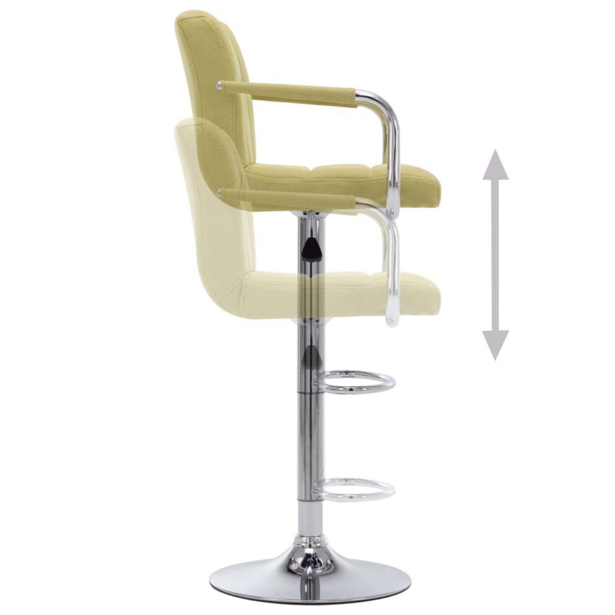 VIDAXL Chaise de bar Vert Tissu