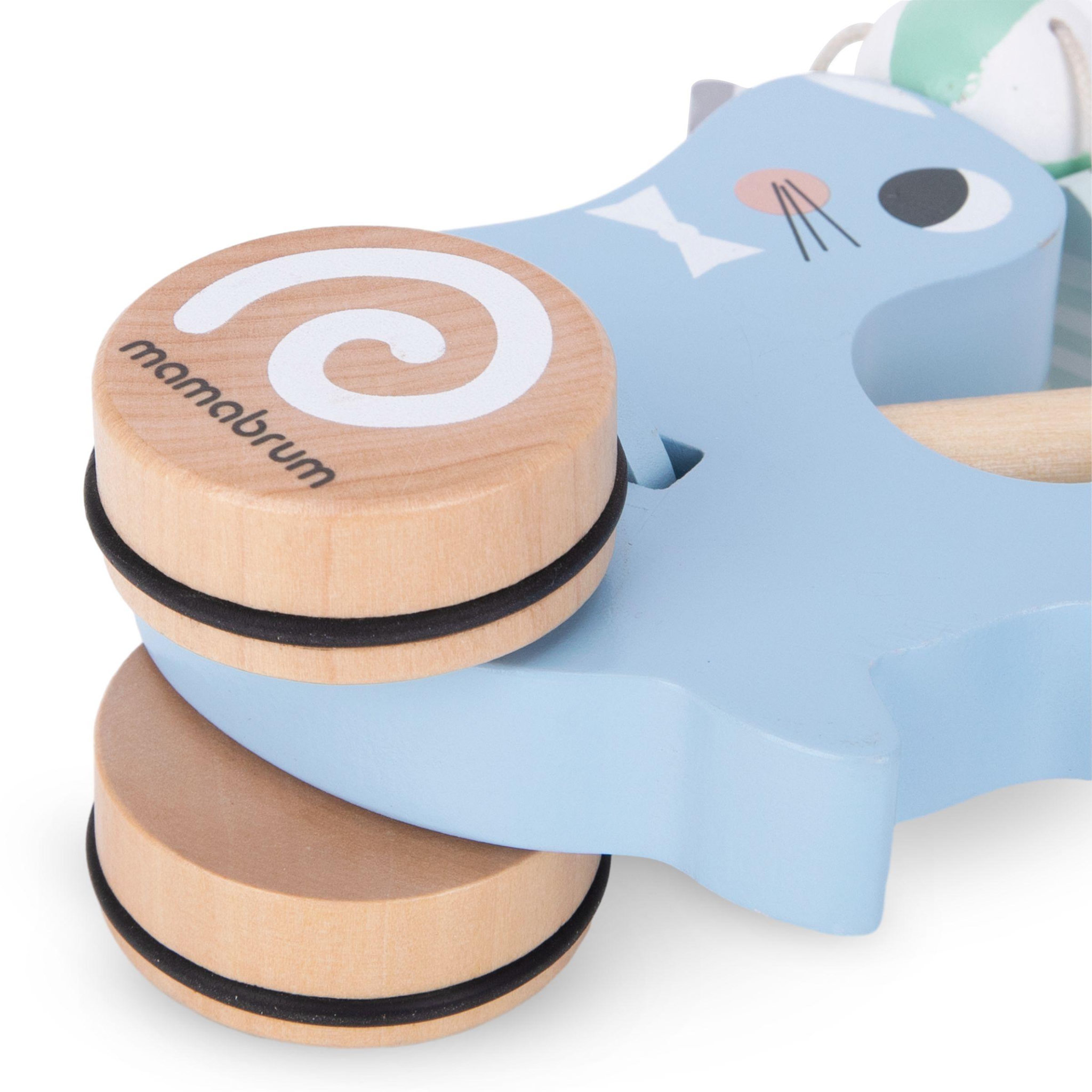 Voir la diapositive 4 : MAMABRUM Phoque a Pousser en Bois Enfant Mamabrum, Jouet avec Poussoir, Trotteur avec Balle Rotative 18M+