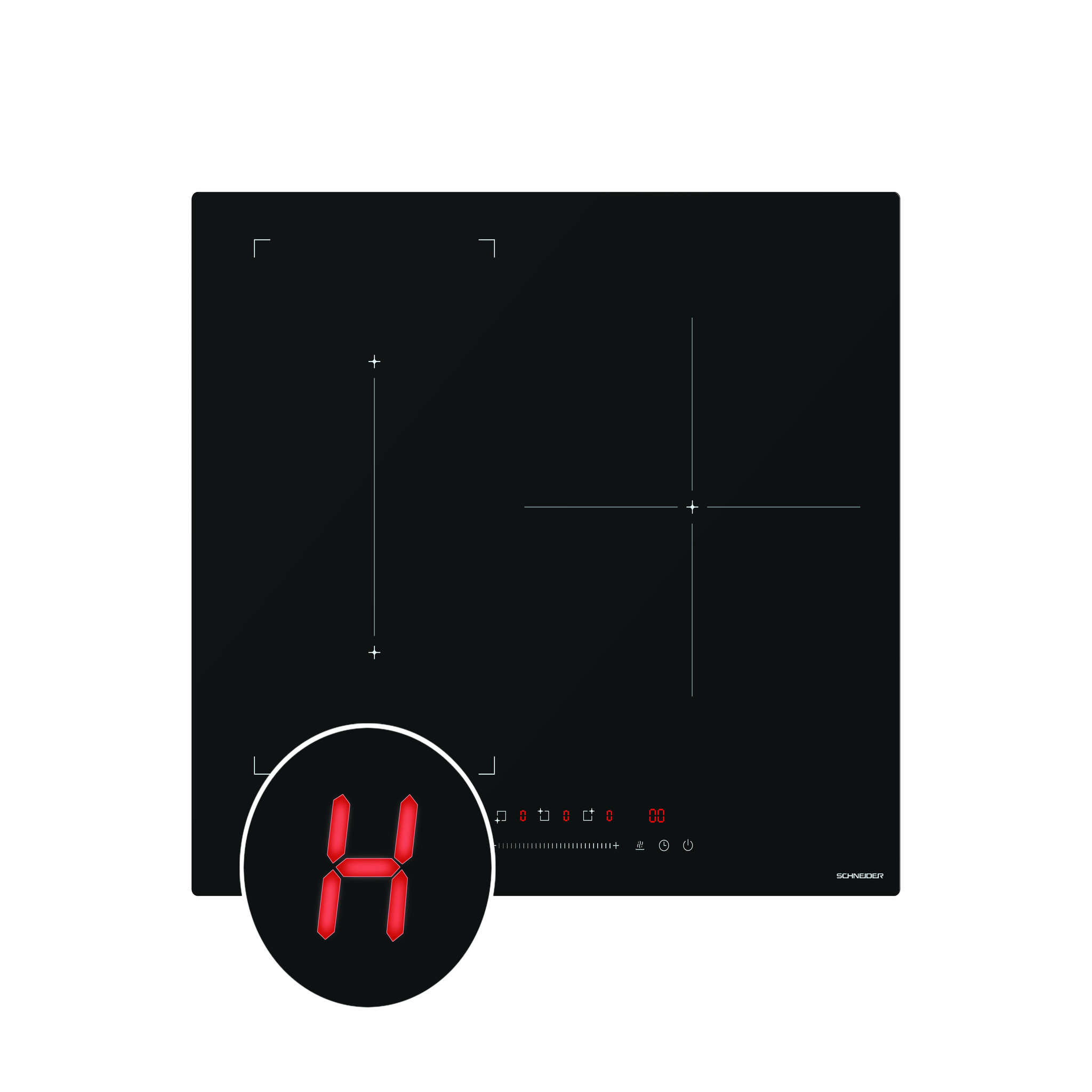 Voir la diapositive 3 : SCHNEIDER Table induction 4 feux Noir - SCTI604BS