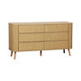 Voir la diapositive 1 : SWEEEK Commode 6 tiroirs. décor strié naturel. L 150 x P 45  H 80cm