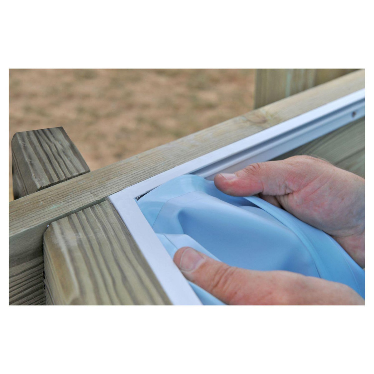 GRE Piscine tubulaire ovale - Bois - 5,35x5,35x1,17 - CANNELLE 2