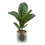 Voir la diapositive 1 : ATMOSPHERA Ficus Artificiel en Pot  Sky  54cm Vert & Argent