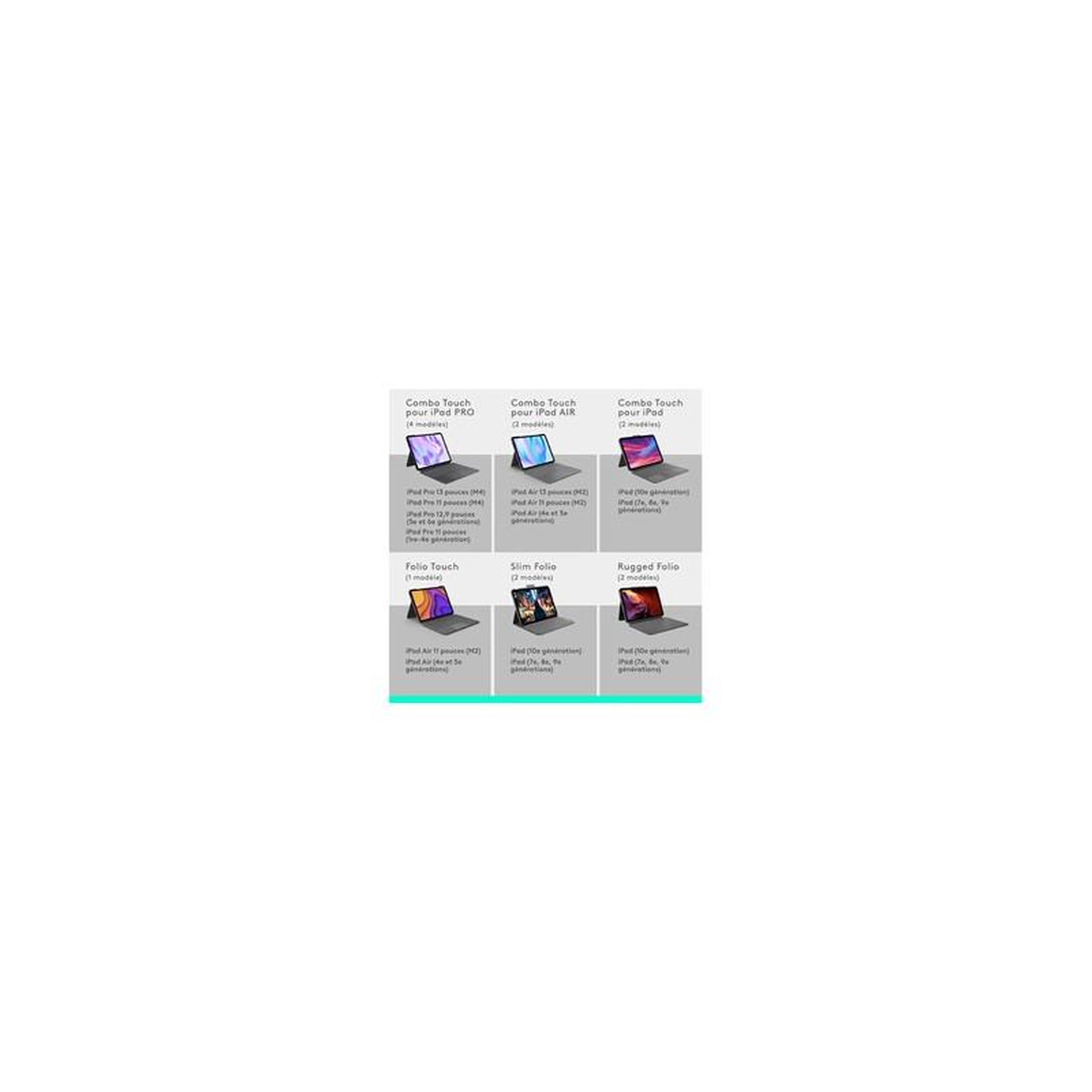 Voir la diapositive 6 : Logitech Etui Combo Touch iPad Air 13'' (M2/M3) Oxford