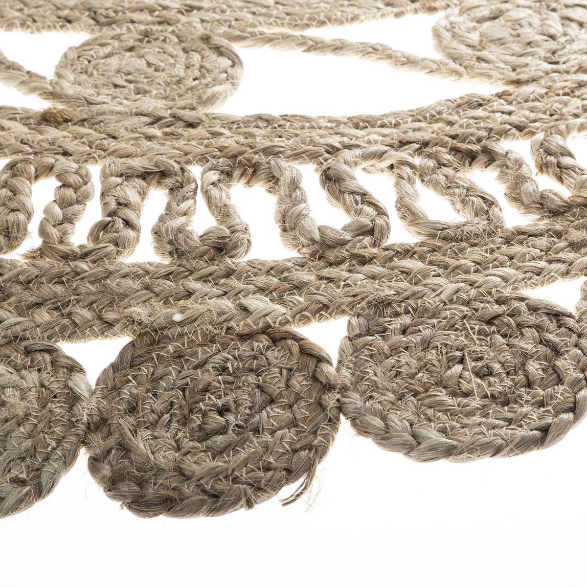 ATMOSPHERA Tapis dentel rond en jute Ritual - Beige - Diam. 120 cm