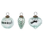 ATMOSPHERA Lot de 3 Boules de Noël  Formes  8cm Vert