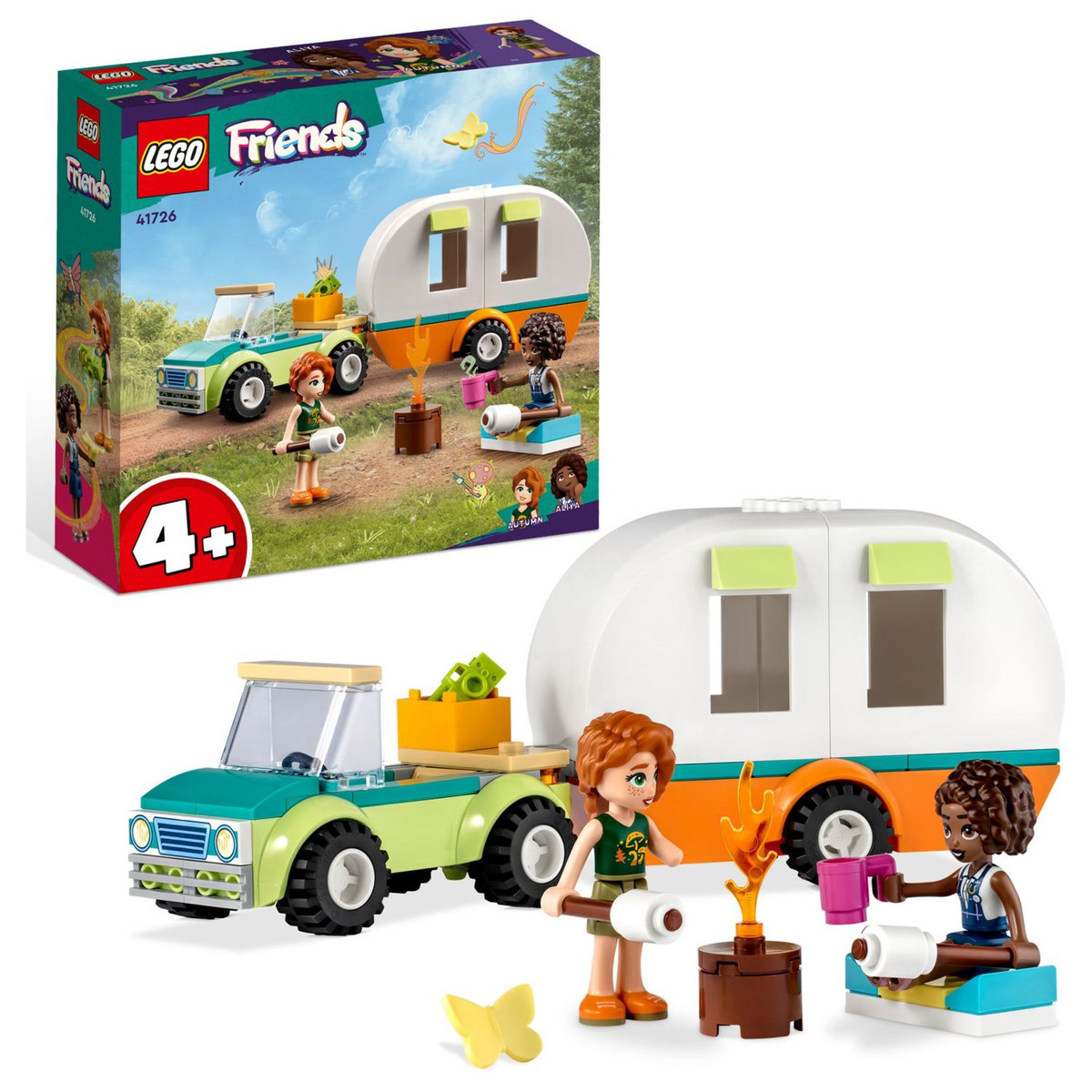 LEGO Friends 41726 Les vacances en caravane, Jouet Camping-Car avec Voiture, Enfants 4 Ans