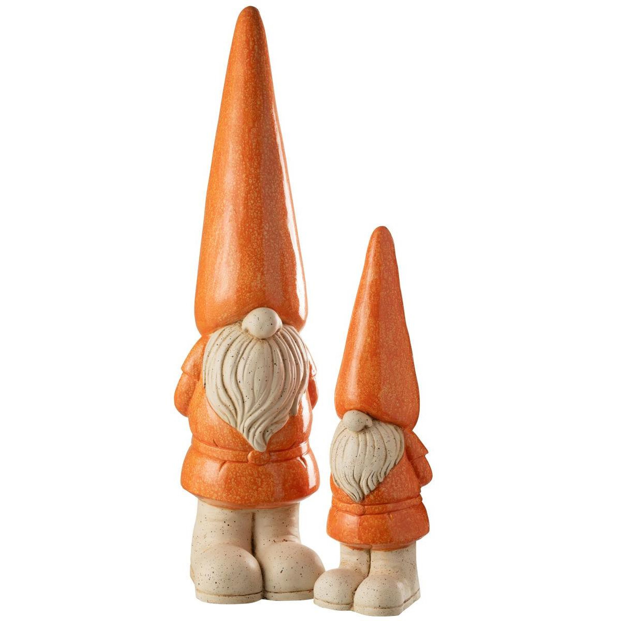 Voir la diapositive 3 : J-LINE Statue lutin extérieur  pasquale  61cm orange