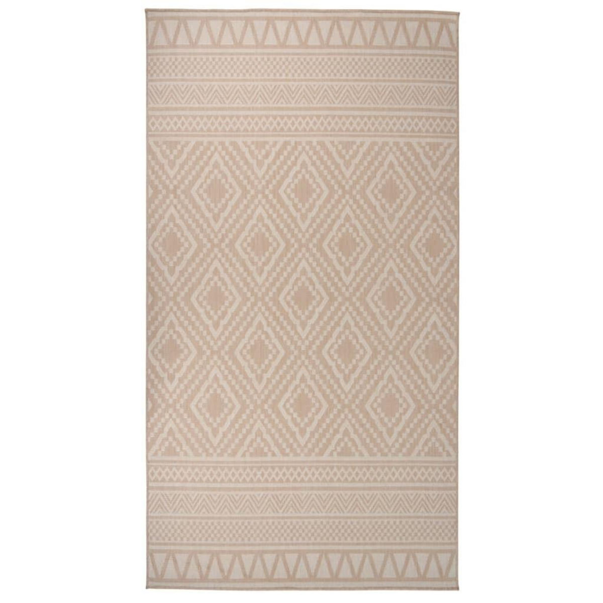 VIDAXL Tapis a tissage plat d'exterieur 80x150 cm Rayures brunes