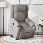 VIDAXL Fauteuil inclinable de massage electrique Taupe Tissu