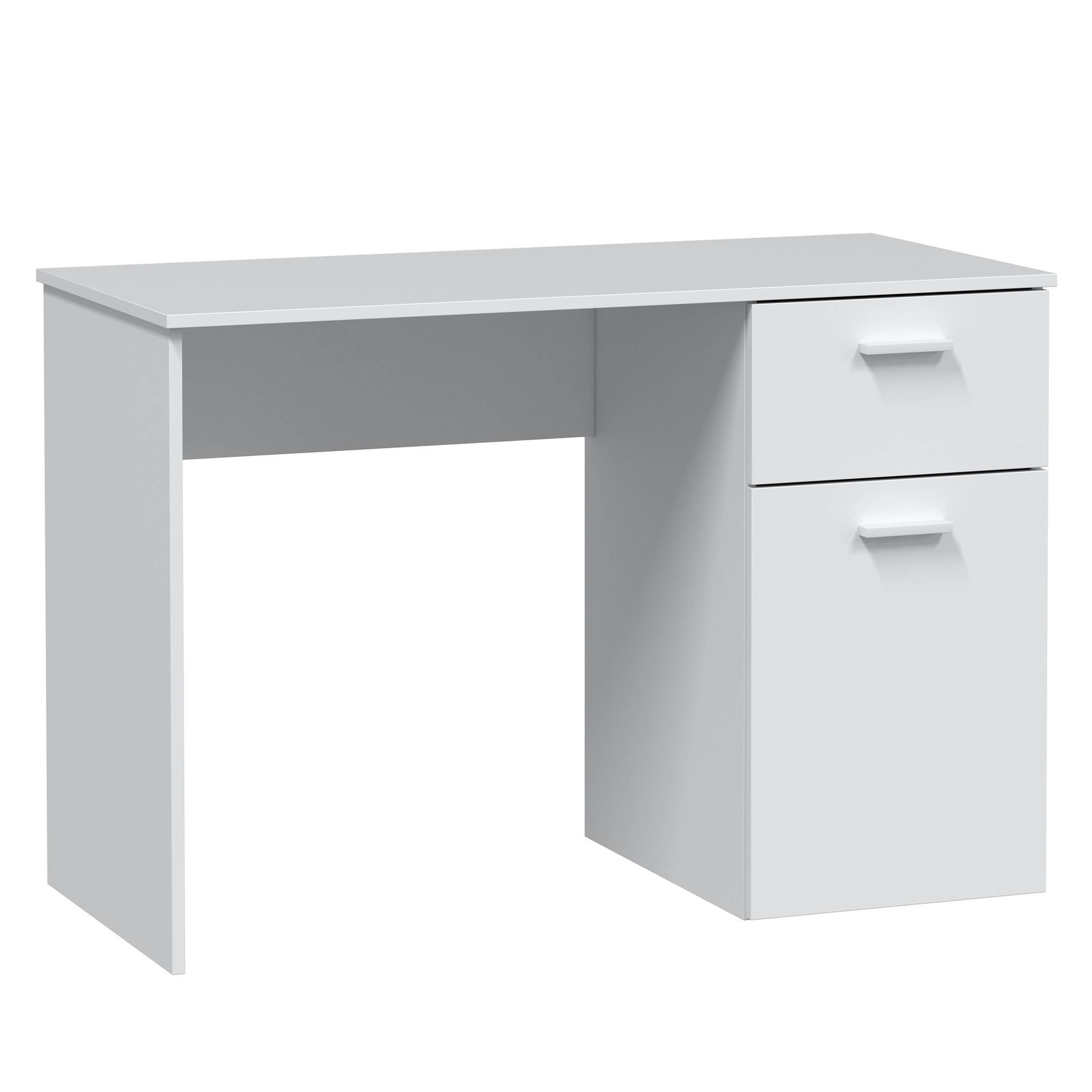 VS VENTA-STOCK Bureau Huelva 1 porte 1 tiroir blanc, 108 cm longueur