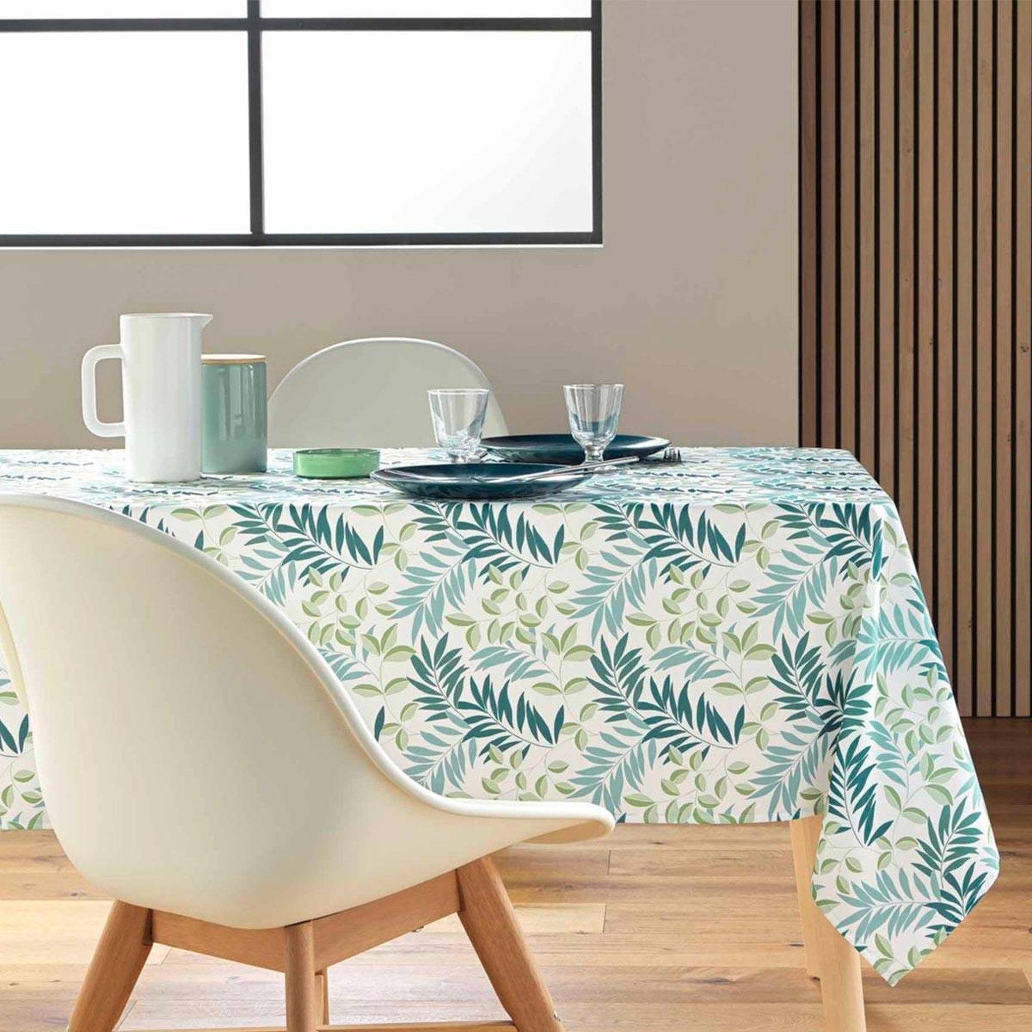 Douceur d'Intérieur Nappe antitache imprimé  nedelia  145x240cm sauge