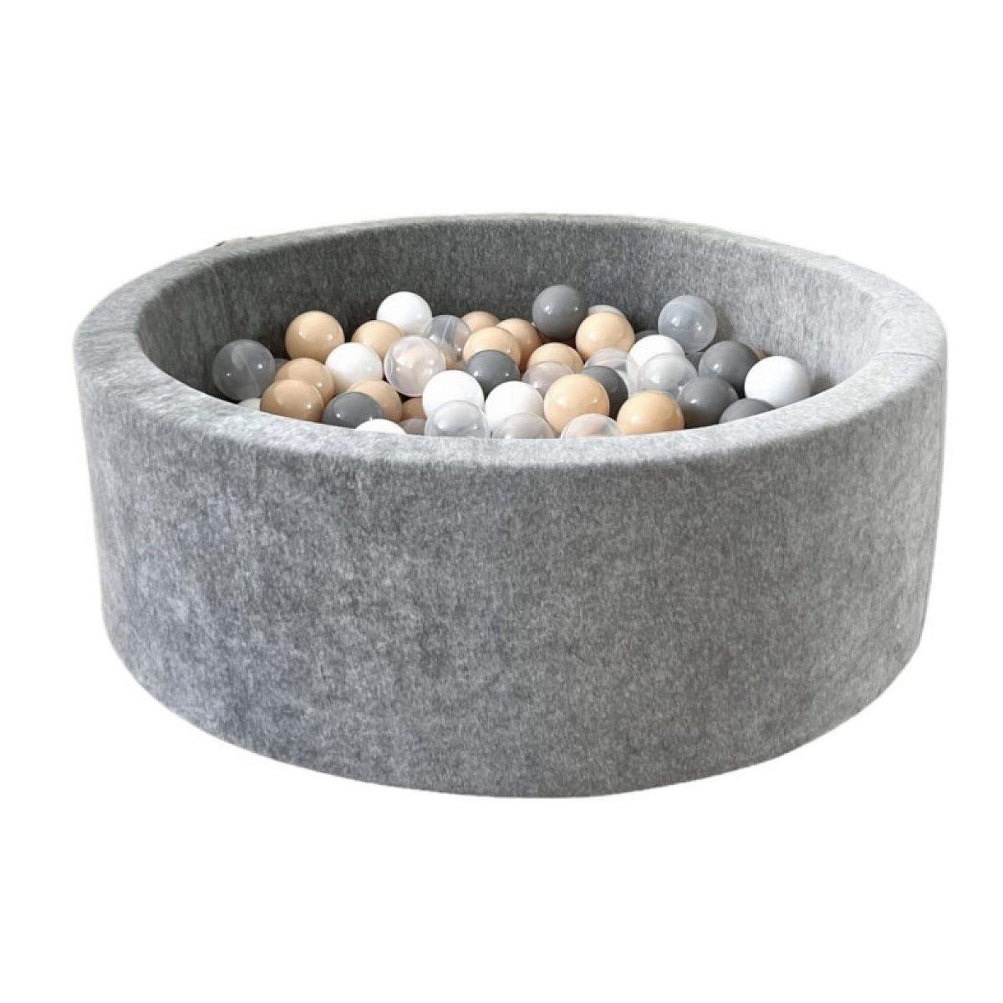 MONIO FOR KIDS Piscine à balles velours 90 cm gris + 200 balles