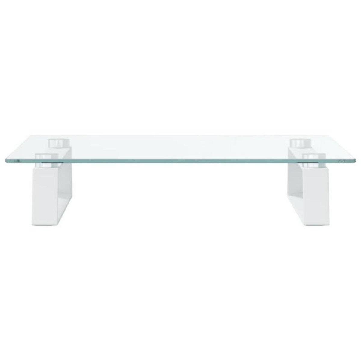 VIDAXL Support de moniteur blanc 40x35x8 cm verre trempé et métal