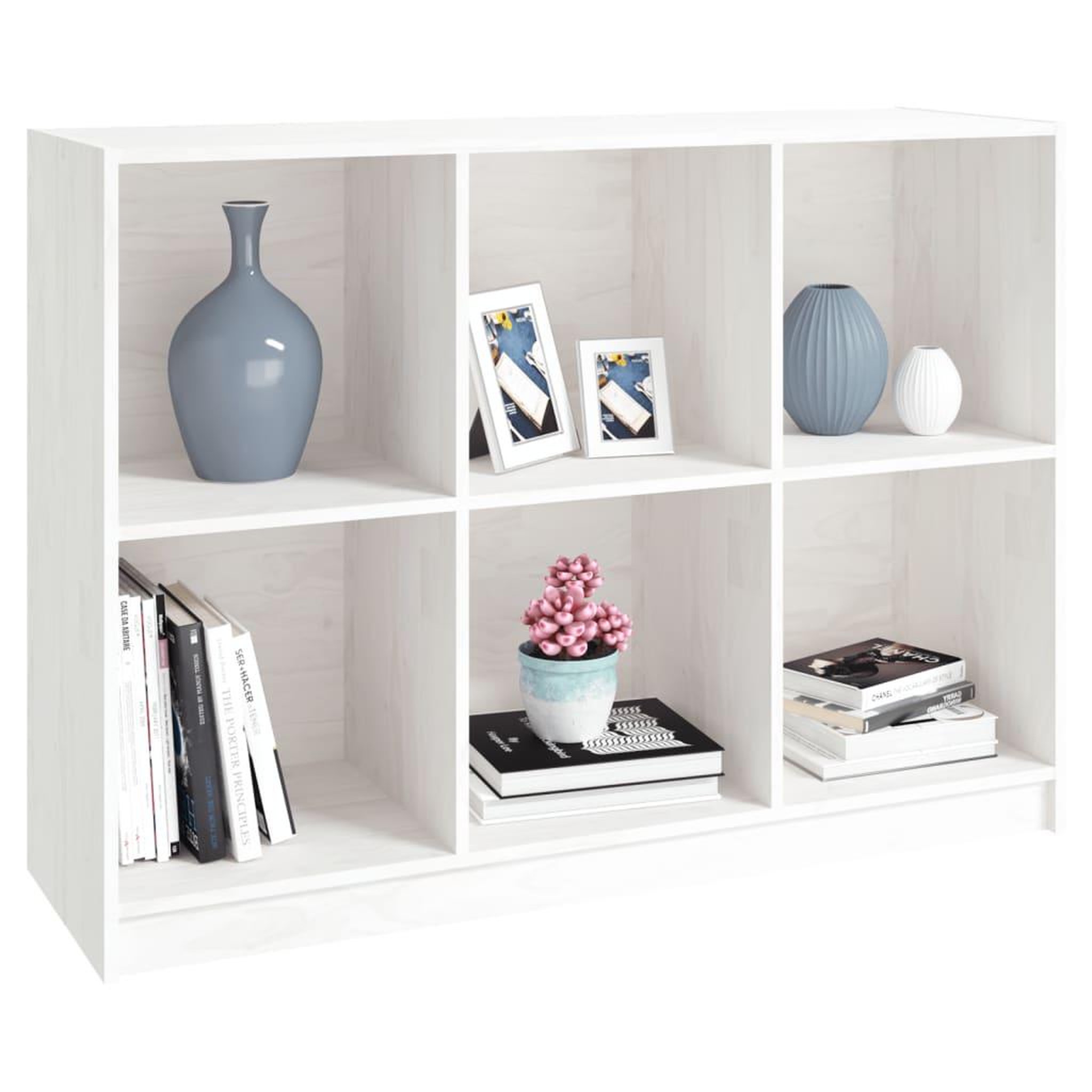 Voir la diapositive 4 : VIDAXL Bibliotheque Blanc 104x33x76 cm bois de pin massif