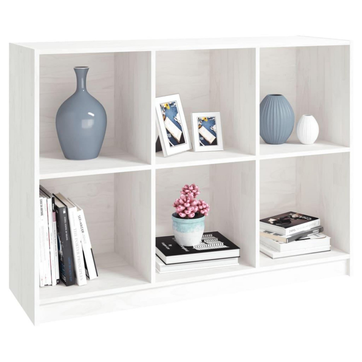 VIDAXL Bibliotheque Blanc 104x33x76 cm bois de pin massif