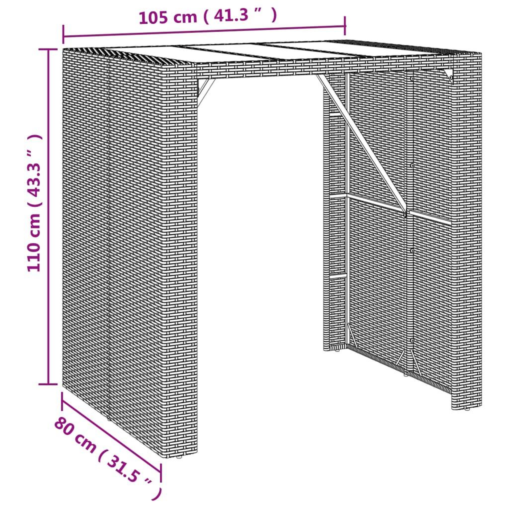 Voir la diapositive 6 : VIDAXL Ensemble de bar de jardin 5 pcs avec coussins gris poly rotin