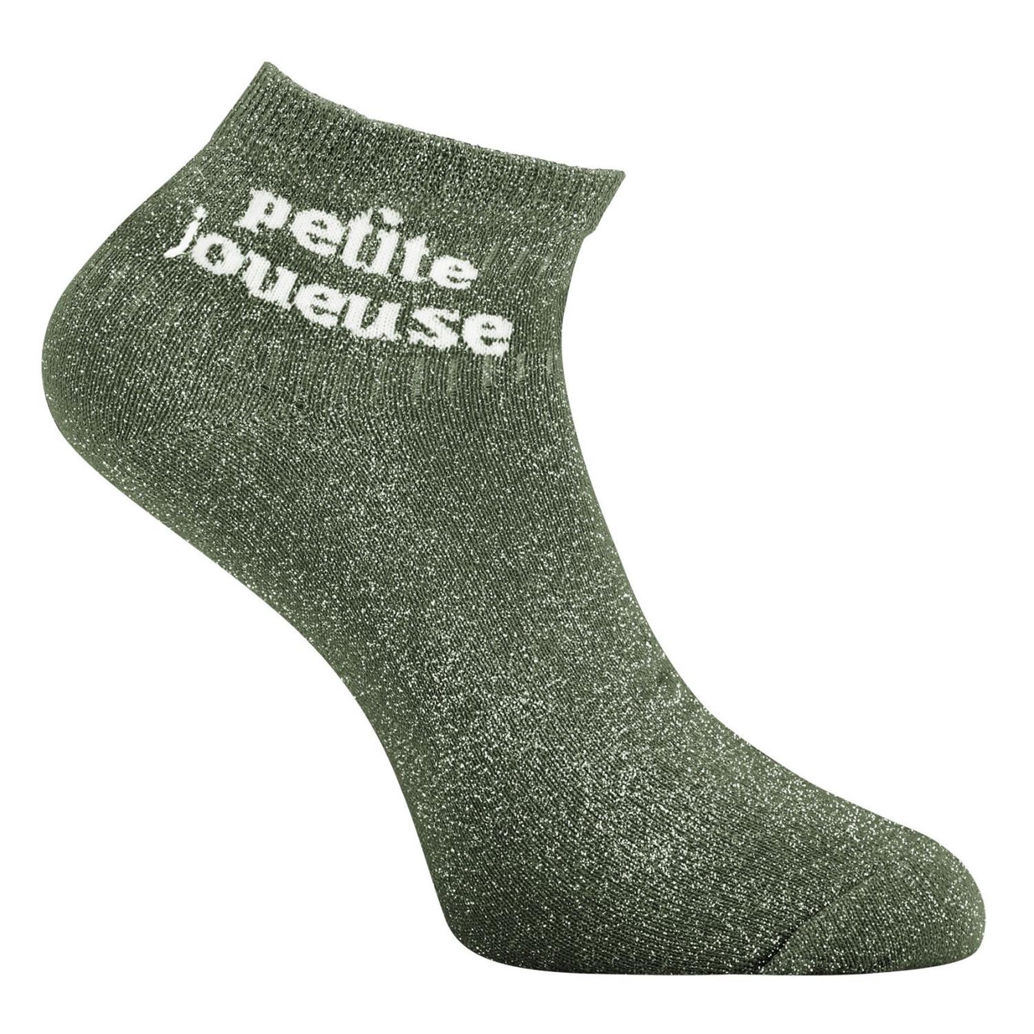 Voir la diapositive 6 : TWINDAY Lot de 6 paires de chaussettes mi-hautes femme à paillettes meuf