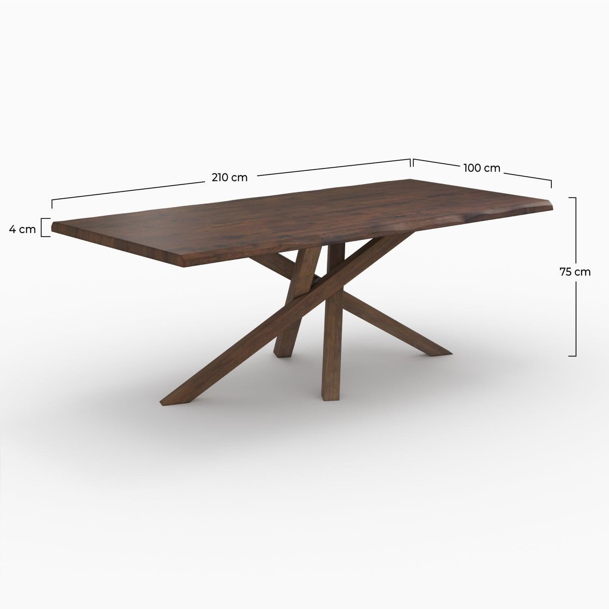 Voir la diapositive 4 : MAISON PAVANE Table rectangulaire en bois d'hévéa massif foncé 8 personnes-Robin