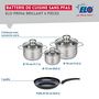 Voir la diapositive 2 : ELO Ensemble de 1 Poêle de cuisson 20 cm et 3 faitouts 12, 14 et 16 cm Elo Prima Brillant
