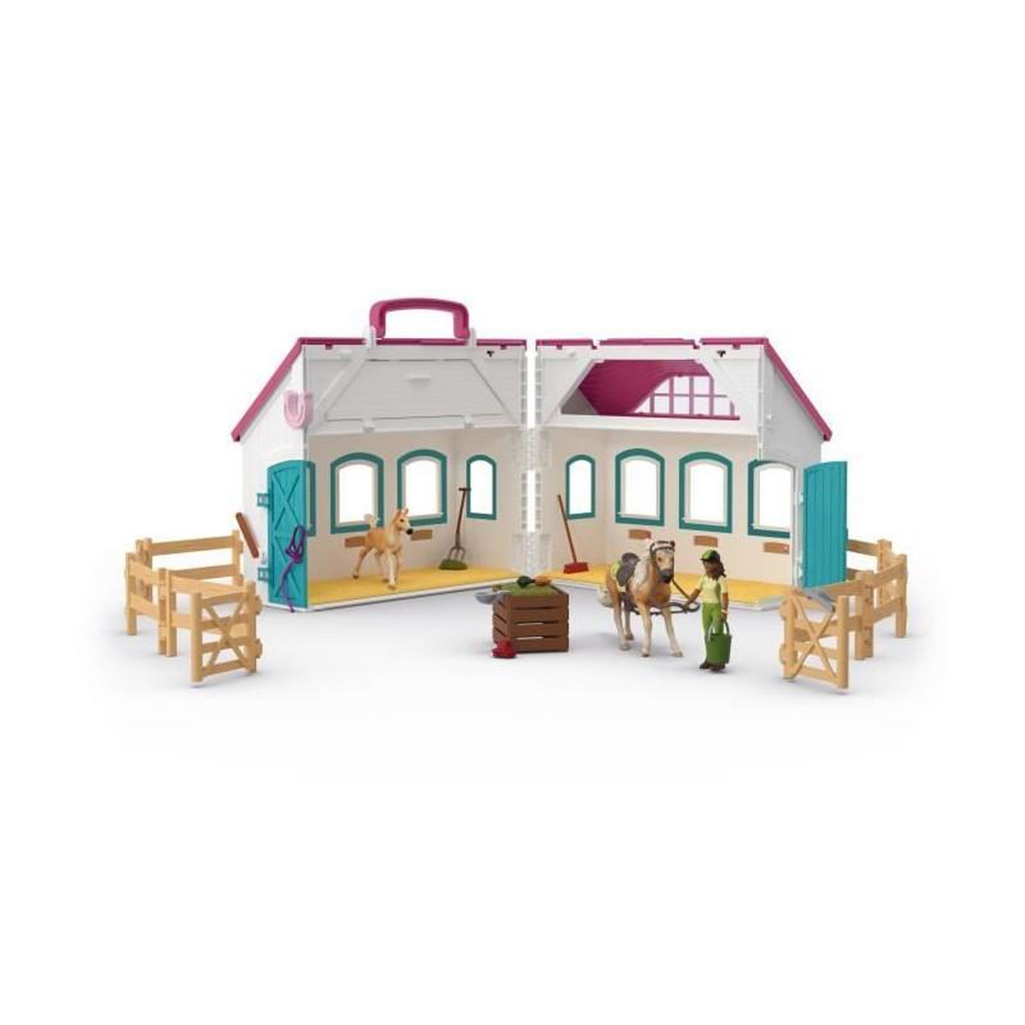 Voir la diapositive 3 : Schleich Coffret Écurie Transportable SCHLEICH 42703 Horse Club, Des 4 ans