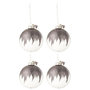 Voir la diapositive 1 : Paris Prix Lot de 4 Boules de Noël  Paillettes  12cm Gris