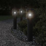 Voir la diapositive 1 : VIDAXL Lampadaires d'exterieur 3 pcs noir 60 cm acier inoxydable