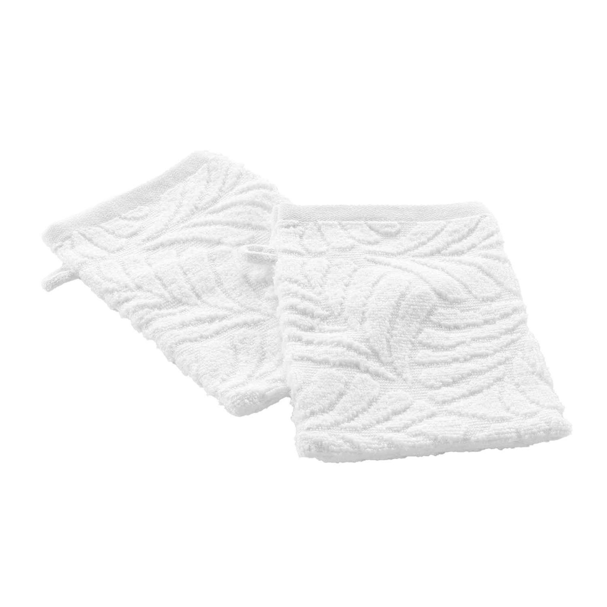Douceur d'Intérieur Lot de 2 gants de toilette ocala - eponge ciselée unie. Coloris disponibles : Gris