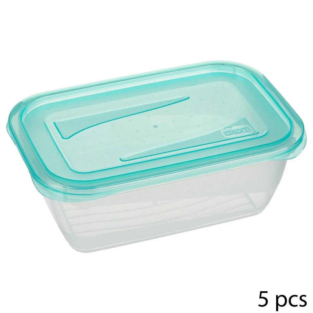 FIVE Lot de 5 Boîtes de Conservation  Fresh & Freeze  0,5L Bleu