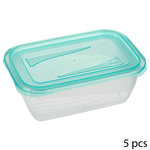 FIVE Lot de 5 Boîtes de Conservation  Fresh & Freeze  0,5L Bleu