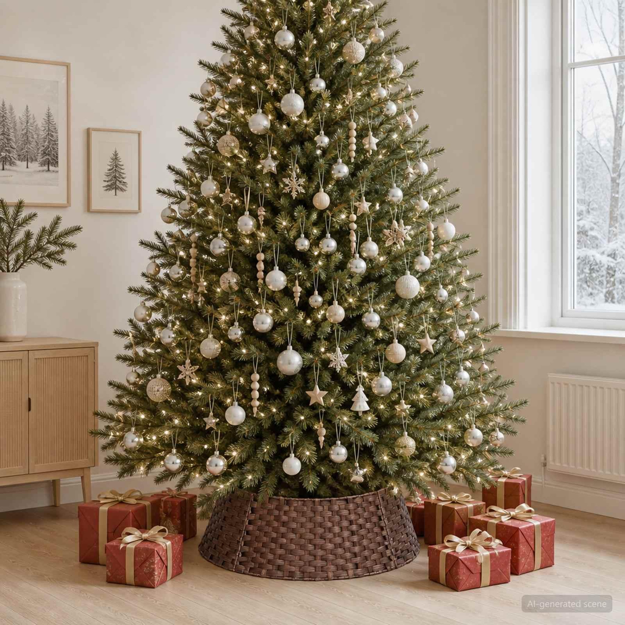 Voir la diapositive 2 : VIDAXL Collier de sapin de Noël Rond Marron fonce Diam. 90 x 28 cm