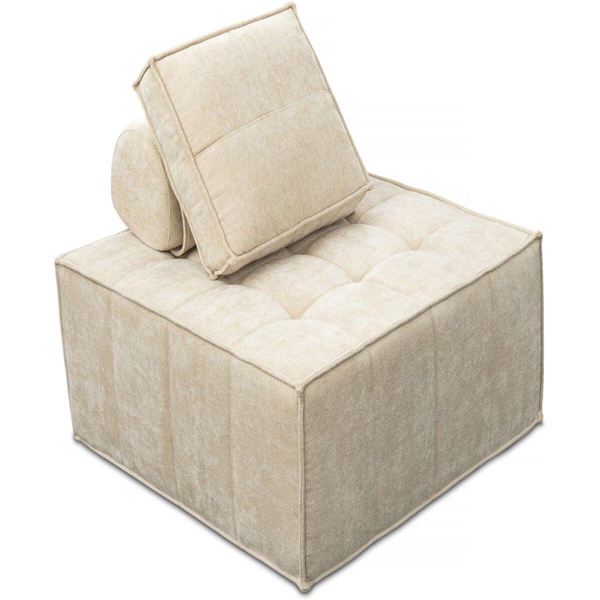 Habitat et Jardin Chauffeuse en tissu texturé  Velluto  - 96 x 100 x 89 cm - Beige