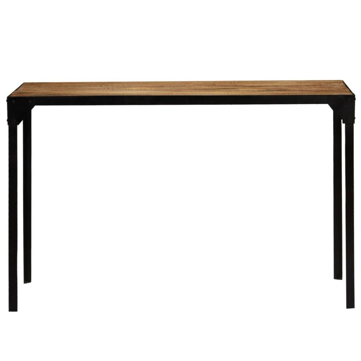 VIDAXL Table a manger Bois de manguier brut massif et Acier 120 cm