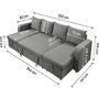 Voir la diapositive 3 : Habitat et Jardin Canapé d'angle panoramique convertible en tissu  Victor  - 4 places - Gris