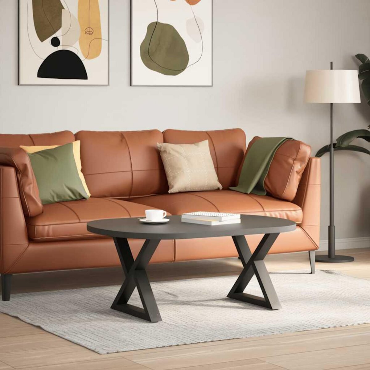 VIDAXL Pieds de table basse 2 pcs anthracite 60x(42-43,3) cm