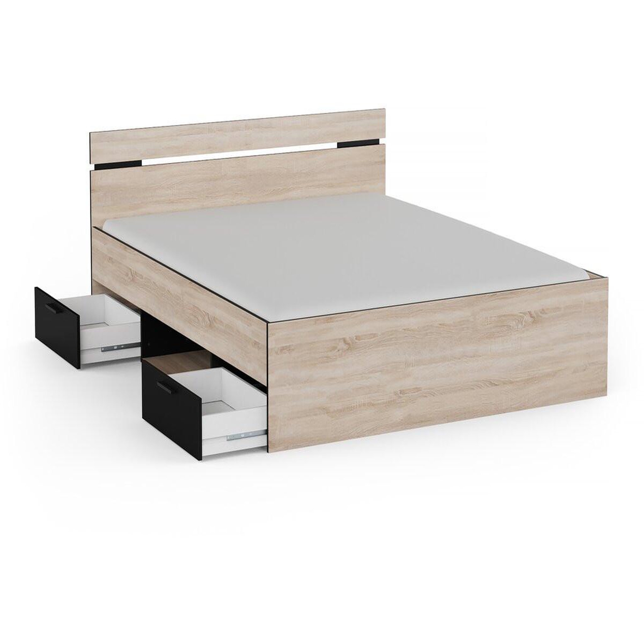 Voir la diapositive 3 : Habitat et Jardin Lit Double en bois  Michigan  - 160 x 200 cm - Beige