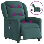 VIDAXL Fauteuil de massage inclinable electrique Vert fonce Tissu